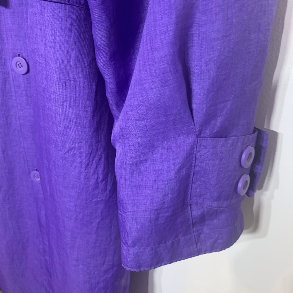 EUC Vintage Elco‎ Purple Nylon Polyester Double Breasted Trench Coat Size 9/10 - Picture 5 of 7